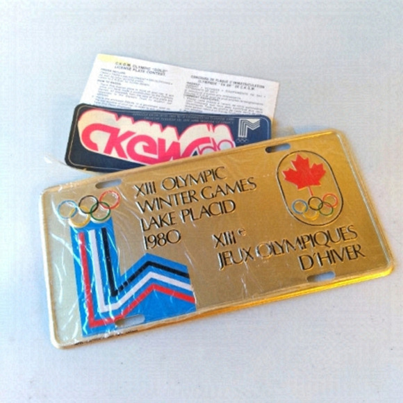 Vintage Other - 𝅺vtg 1980 lake placid  olympics license plate radio contest